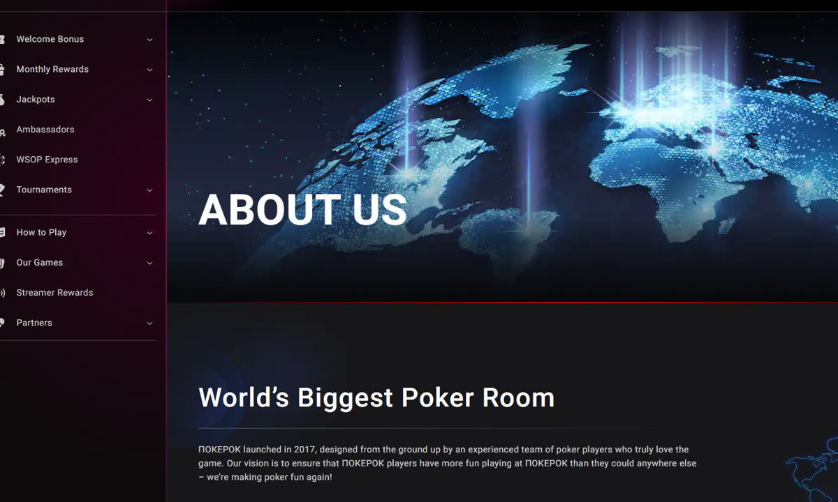 Tournament access view in the PokerOK overview workspace for pokerok.tg1.casino
